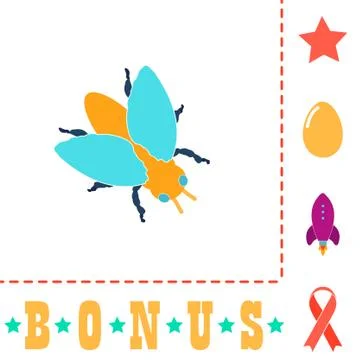 Insect computer symbol Stock Illustration