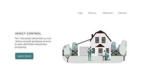 Insect control and house pest control service website Stock Illustration