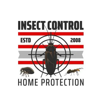 Insect control icon, extermination pest control Illustration