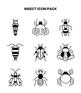 Insect DuoTone Bundle Icons Pack Stock Illustration
