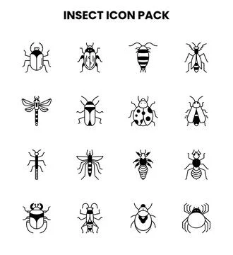 Insect DuoTone Graphics Icons Pack Stock Illustration