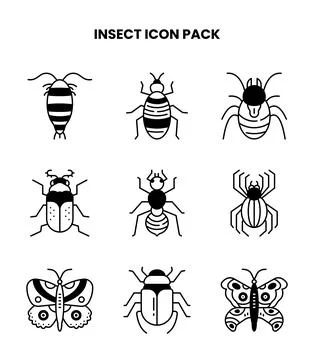 Insect DuoTone Icons Pack Stock Illustration