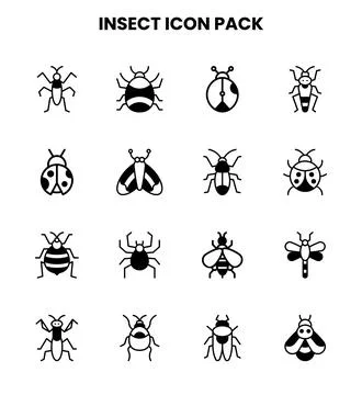 Insect DuoTone Set Icons Pack Ilustración de archivo