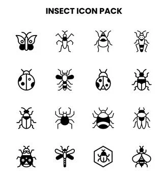 Insect DuoTone Set Icons Pack イラスト素材
