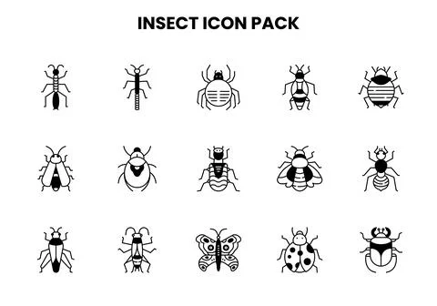 Insect DuoTone UI Icons Pack Stock Illustration