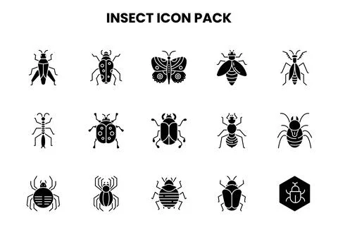 Insect Glyph UI Icons Pack Ilustración de archivo