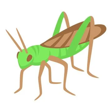 Insect grasshopper icon isometric vector. Creature natural Illustrazione stock