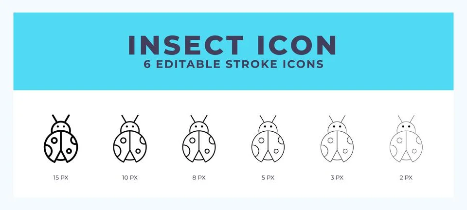 Insect icon. Editable stroke line icon vector illustration. 스톡 일러스트