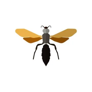 Insect icon in flat style isolated on white background. Vector illustration Illustrazione stock