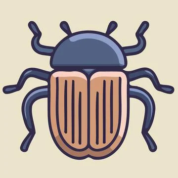 Insect icon or logo arthropod invertebrate beetle Stock Illustration