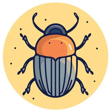 Insect icon or logo arthropod invertebrate beetle Stock Illustration