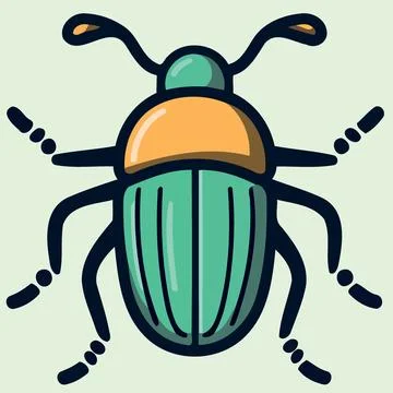Insect icon or logo arthropod invertebrate beetle Stock Illustration