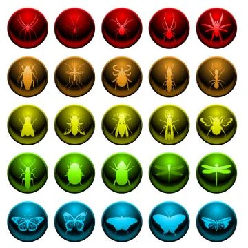 Insect icons Stock Illustration