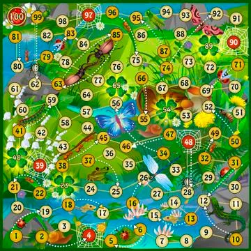 Insect life board game   Vector Stock Illustration