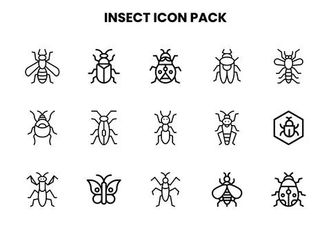 Insect Line Bundle Icons Pack Ilustração Stock