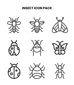 Insect Line Icons Pack Stock Illustration
