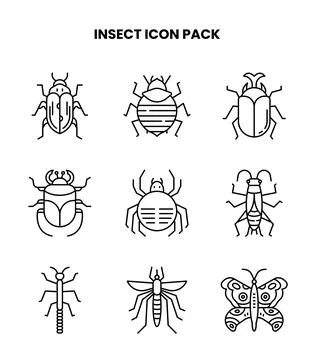 Insect Line Scalable Icons Pack Illustrazione stock