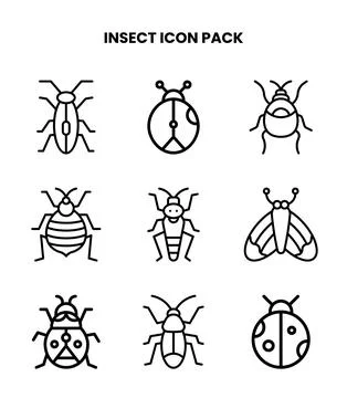Insect Line Scalable Icons Pack Ilustración de archivo
