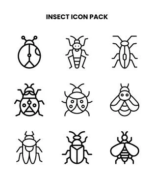 Insect Line Scalable Icons Pack Stock Illustration