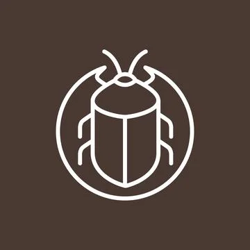 Insect mascot beetle line logo design vector Stock Illustration