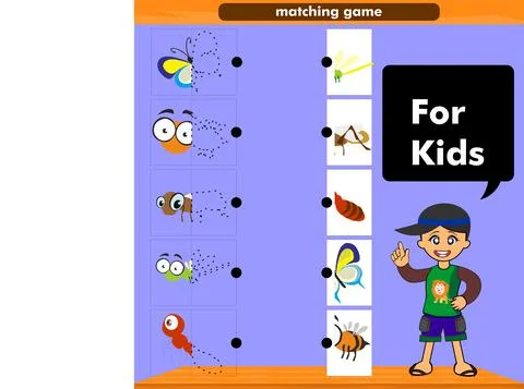 Insect matching game イラスト素材