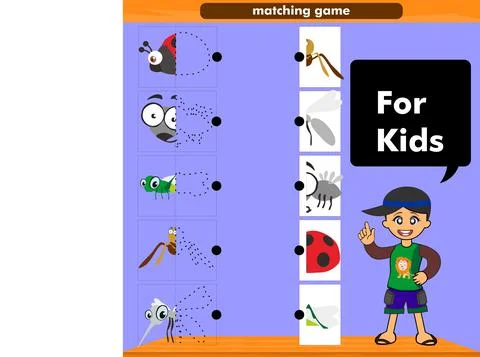 Insect matching game イラスト素材