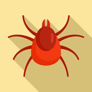 Insect mite icon, flat style 스톡 일러스트