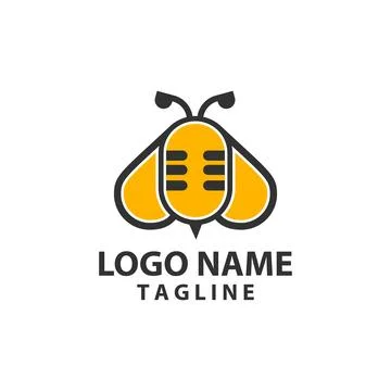 Insect podcast logo design vector Stock-Illustration