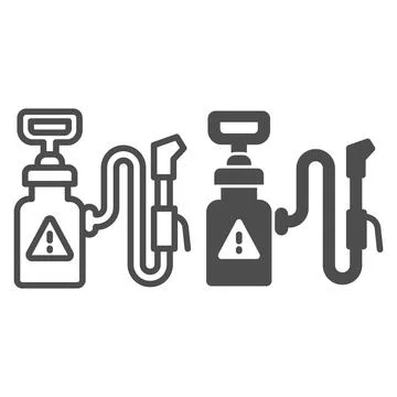 Insect poison line and solid icon, pest control concept, Pest control poison Illustrazione stock
