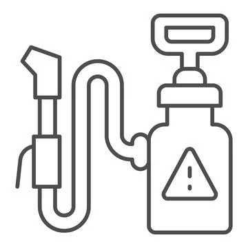 Insect poison thin line icon, pest control concept, Pest control poison sign on Stock Illustration