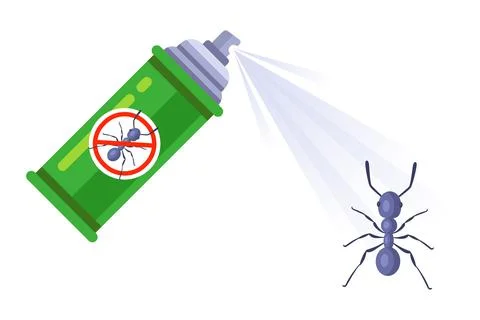 Insect repellent in the form of a spray. destroy the home of ants pests. Stock Illustration