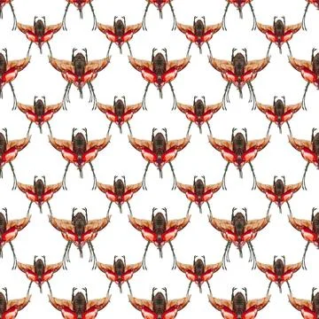 Insect Seamless Pattern Design Conversational seamless pattern design with... Stock Photos