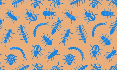 Insect simple icons set - vector collection of bugs symbols in thin line styl Stock Illustration