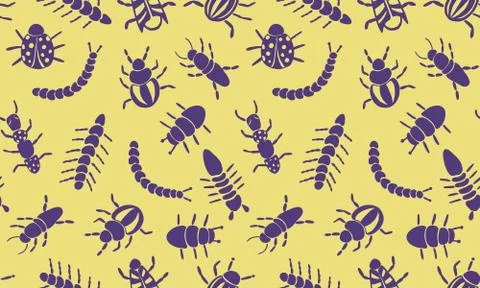 Insect simple icons set - vector collection of bugs symbols in thin line styl Stock Illustration