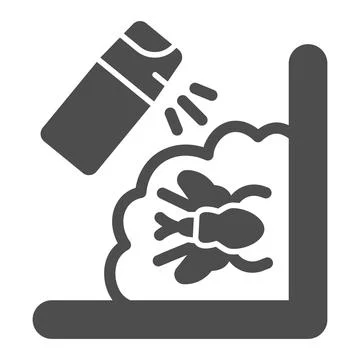 Insect spray solid icon, pest control concept, mosquito spray sign on white Illustrazione stock