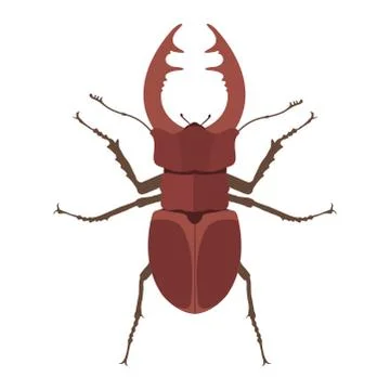 Insect stag beetle icon flat isolated vector illustration Stock Illustration