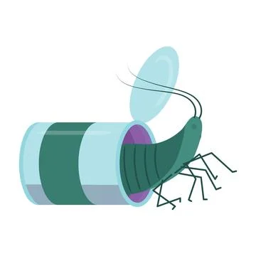 An insect in a tin can. The concept of pollution of nature. Ecological cata.. Stock Illustration