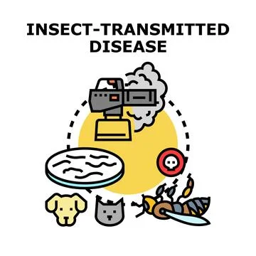 Insect transmitted disease control and prevention concept Stock Illustration