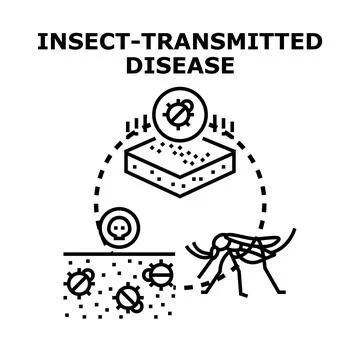 Insect transmitting infectious disease concept vector illustration Stock Illustration
