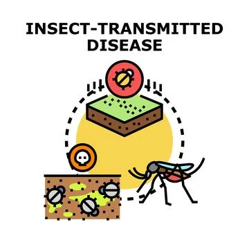 Insect transmitting infectious disease concept vector illustration Stock Illustration