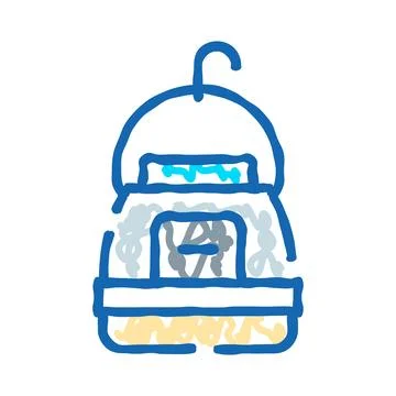 Insect trap cage doodle line art drawing Stock Illustration