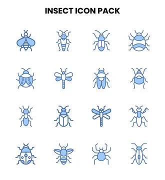 Insect Two Colour Design Icons Pack Illustrazione stock