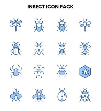 Insect Two Colour Graphics Icons Pack Stock Illustration