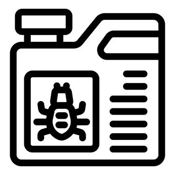 Insecticide bottle showing a dead bug for pest control Stock Illustration