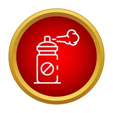 Insecticide spray can icon red circle Stock Illustration