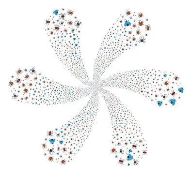 Insects Cycle Flower Shape Stock Illustration