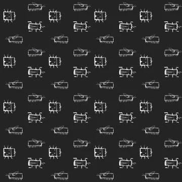 Insects doodle seamless pattern, background with bug, fly, butterfly, ladybug Illustrazione stock