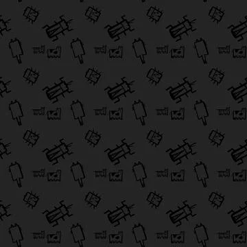 Insects doodle seamless pattern, background with bug, fly, butterfly, ladybug Stock Illustration