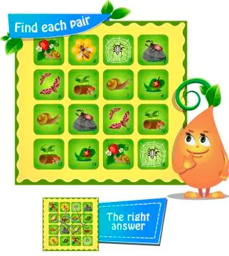 Insects Find each pair Stock Illustration