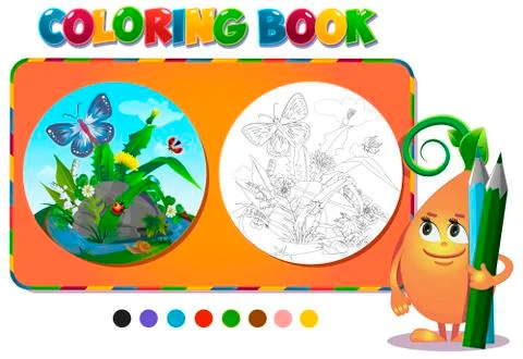 Insects in the forest glade  Stock Illustration